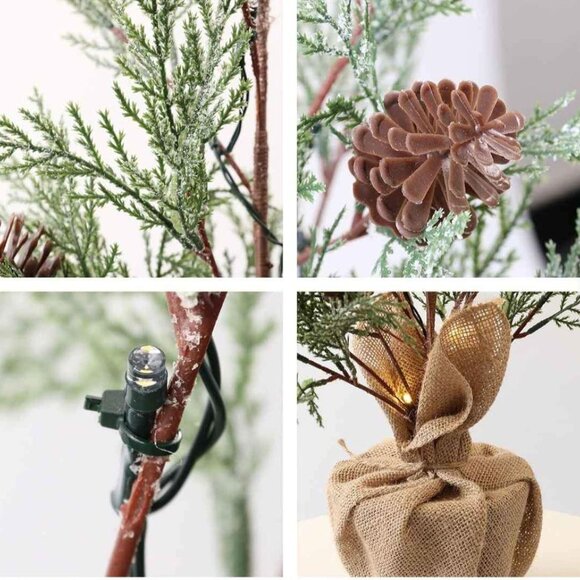 Aesto Pre-lit Artificial Mini Christmas Tree, 2 Pack - Picture 7 of 8